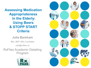 Assessing Medication Appropriateness in the Elderly: Using the
