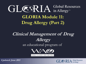 Drug Allergy (Part 2) - World Allergy Organization
