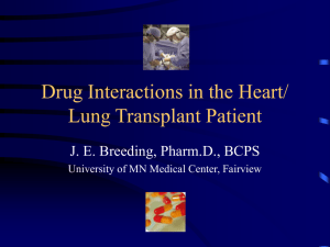 Drug Interactions in the Heart and Lung