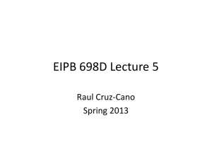 EIPB 698D Lecture 5