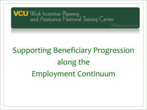 Supporting Beneficiary Progression along the Employment Continuum