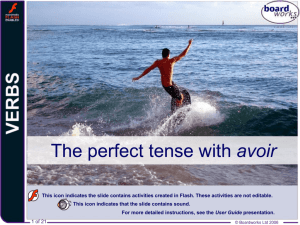 The perfect tense with avoir