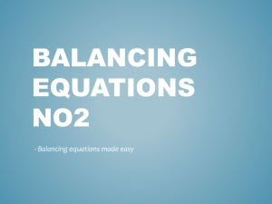 Balancing equations