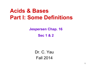 Acids & Bases Part I