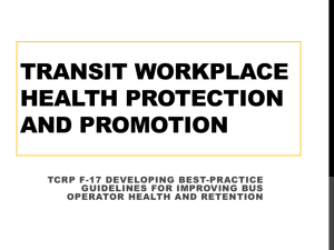 Transit Bus Operator Health Protection and Promotion