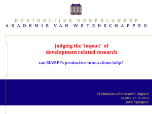 Judging the 'impact' of development related research. Can