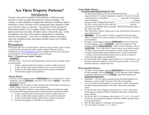 Periodicity Inquiry Activity