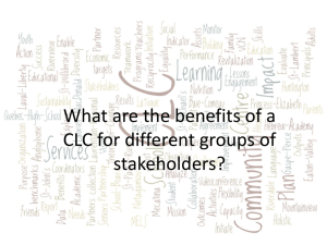 Benefits to CLC Stakeholders_Compilation from all