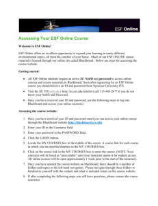 Accessing Your ESF Online Course