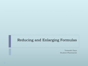 Reducing and Enlarging Formulas