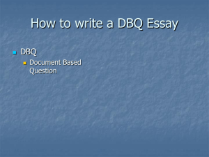 How to write a DBQ Essay