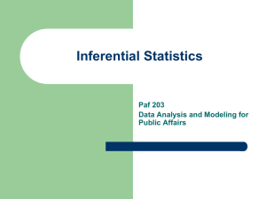 Inferential Statistics - Data Analysis and Modeling for Public Affairs