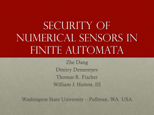 Security of Numerical Sensors in Automata