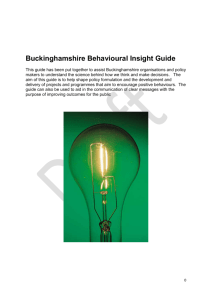 Buckinghamshire Behavioural Insight Guide