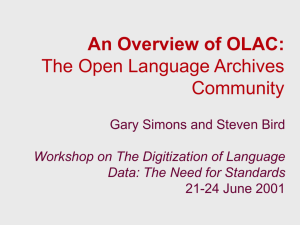 An Overview of OLAC - Open Language Archives Community