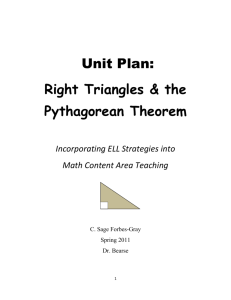 Right Triangles & Pythagorean Theorem Unit Plan