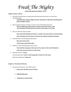 Freak The Mighty Study Guide Questions (Chapters 10
