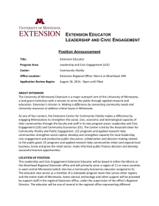Extension Educator Leadership and Civic Engagement Position
