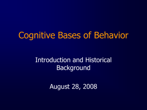 Cognitive Bases of Behavior