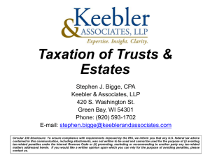 Taxation of Trusts & Estates - Northwest Washington Estate