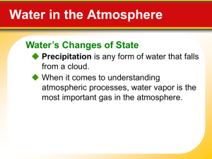 Water's Changes of State Water in the Atmosphere
