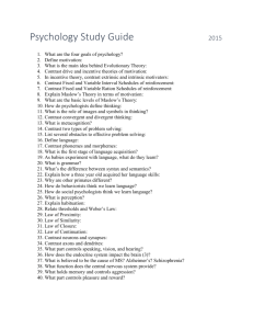 Psychology Study Guide 2015 What are the four goals of psychology