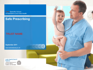 title of presentation inserted here - Royal College of Paediatrics and