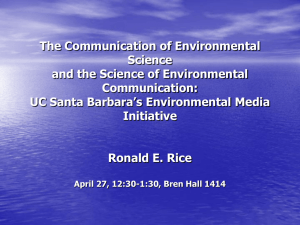 See Dr. Rice's Powerpoint Slides - Bren School of Environmental