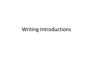 Writing Introductions - Harrison High School