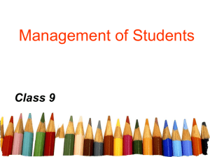 Management of Students