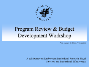 Program Review and Budget Development Training, Administrators