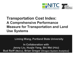 Transportation Cost Index: Prototype of a Multimodal Performance