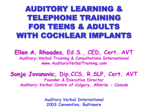 No Slide Title - Auditory Verbal Training