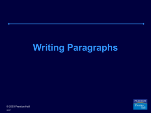 revising for paragraph unity