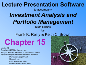 Lecture Presentation to accompany Investment Analysis & Portfolio
