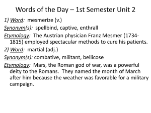 Words of the Day – 1st Semester Unit 2