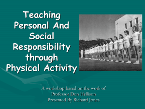 teaching personal and social responsibility in physical education