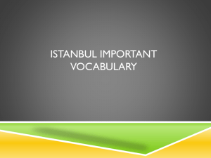 Istanbul important vocabulary