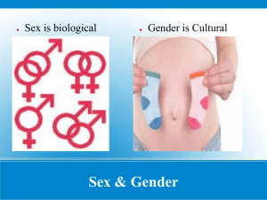 Sex & Gender - Don't judge by what is on the outside!
