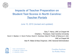 Impacts of teacher preparation on student test scores in North Carolina