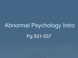 Abnormal Psychology Intro