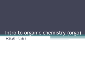 SCH4U -- Unit B -- Intro to Orgo