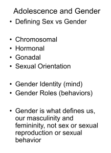 Adolescence and Gender