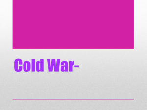 Cold War- into the war