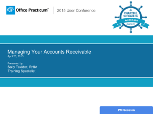 Managing Your Accounts Receivable April 23, 2015 Presented by