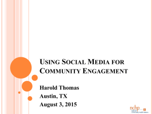 Using Social Media for Community Engagement