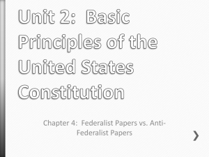 Chapter 4 Federalist vs. Anti Federalist Papers Presentation