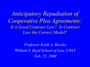 Anticipatory Repudiation of Plea Agreements: