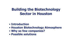 Building the Biotechnology Sector in Houston
