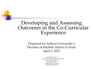 Developing and Assessing Outcomes in the Co